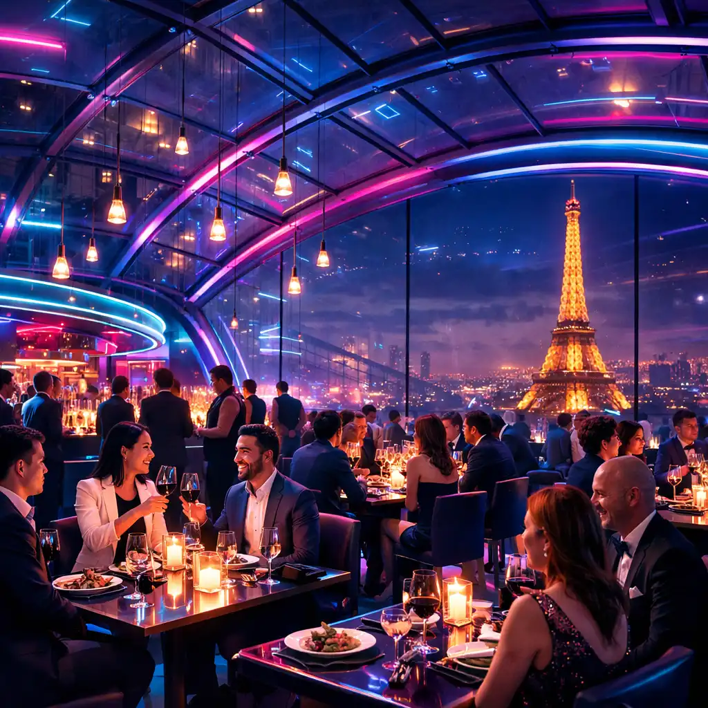 Événement d’entreprise dans un restaurant futuriste Bellecrox