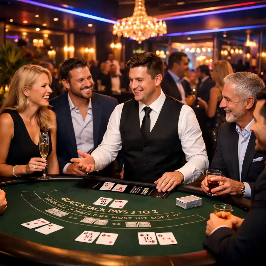 Événement corporate avec animation blackjack