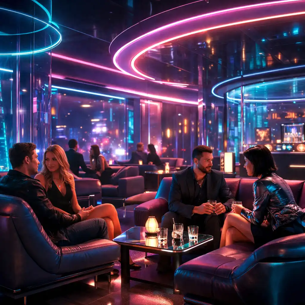 Ambiance lounge futuriste