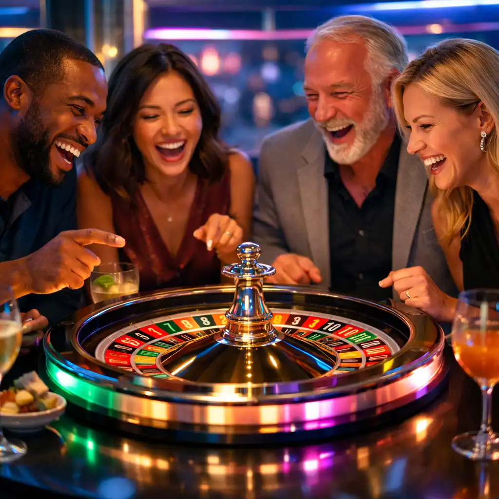 Table interactive avec animation roulette en groupe